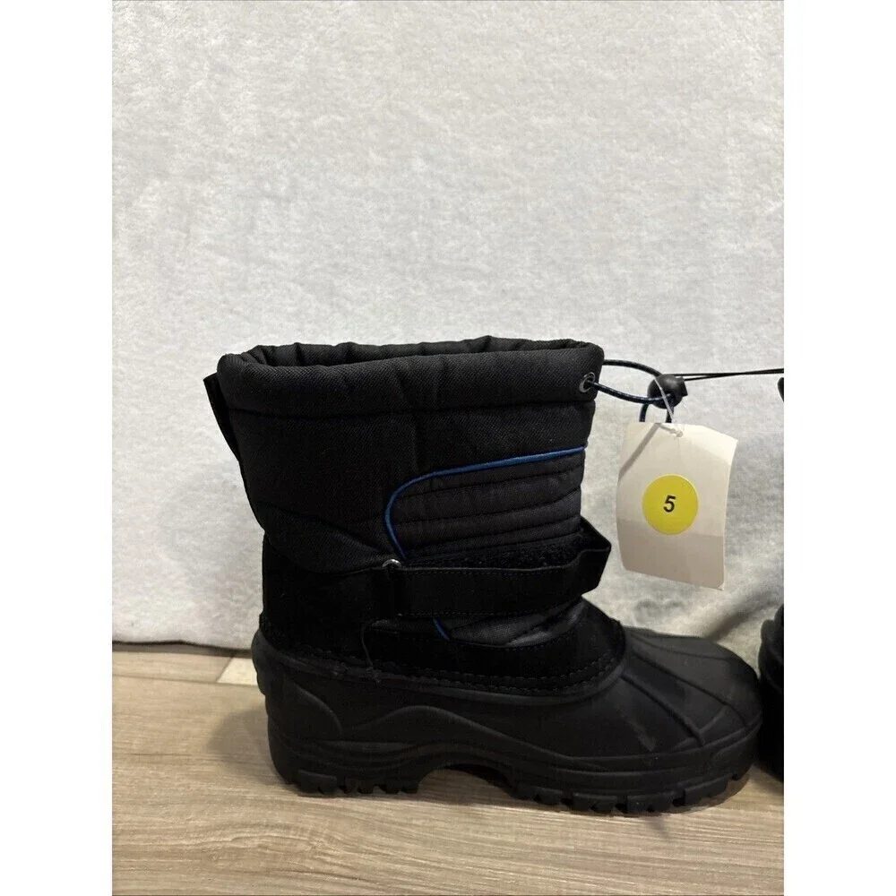 Khombu Men's Size 5M Black/Blue Peter Winter Snow Boots Waterproof NWT